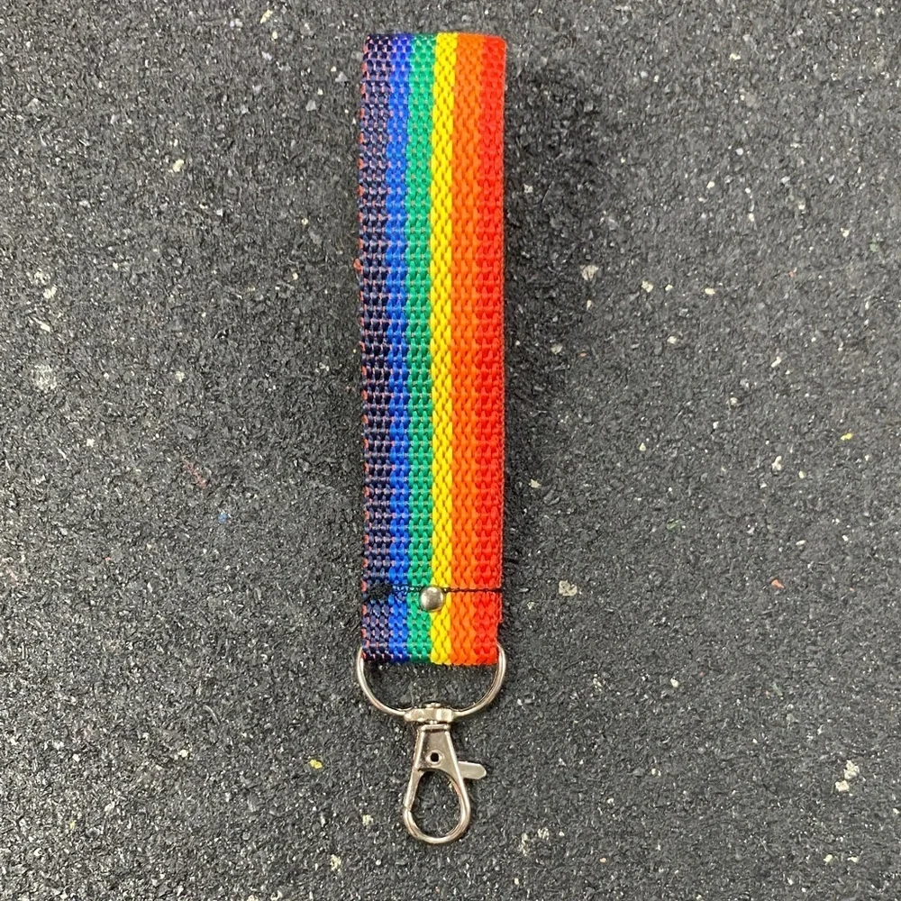 Handmade Rainbow Keychain Wristlet